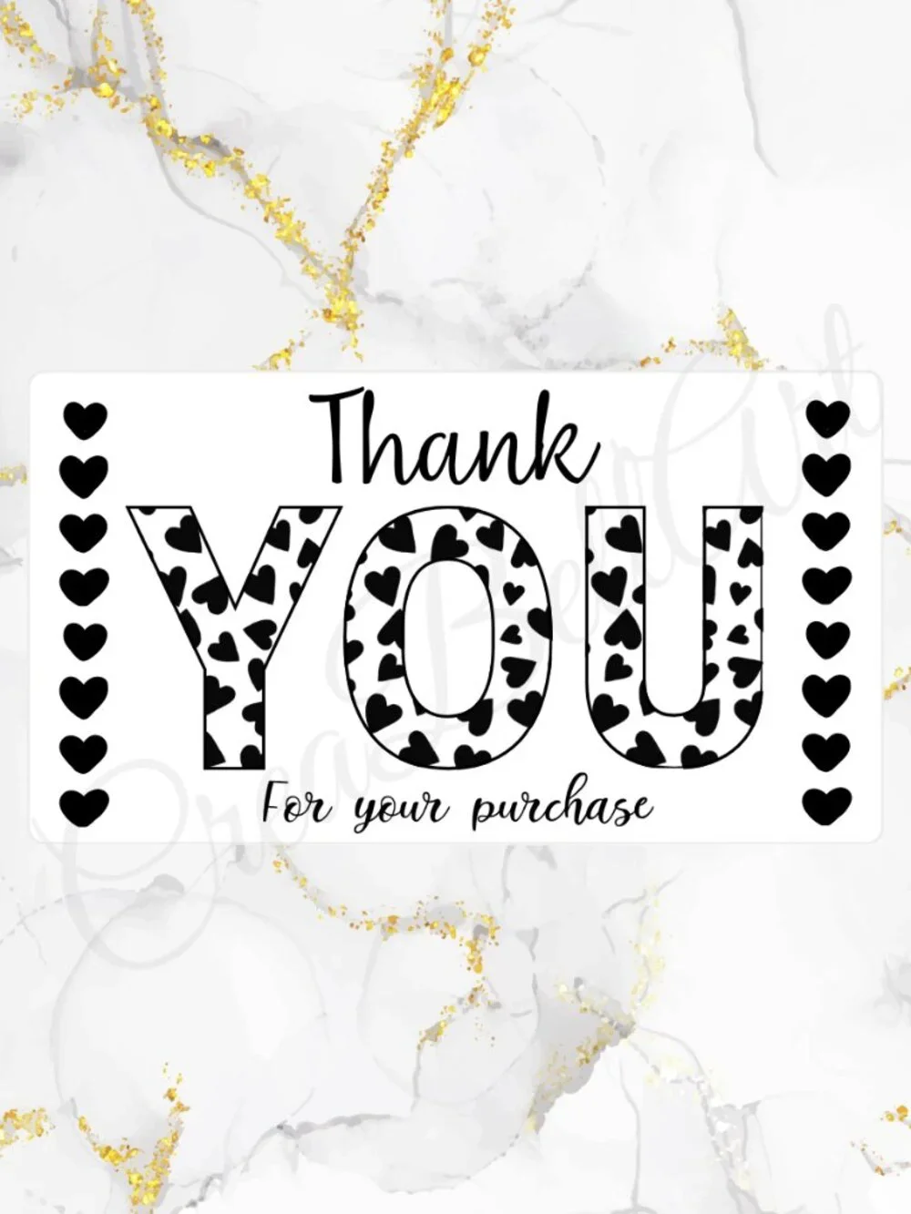 100 Cute Hearts Thank You Stickers for Packaging | Small Business Labels